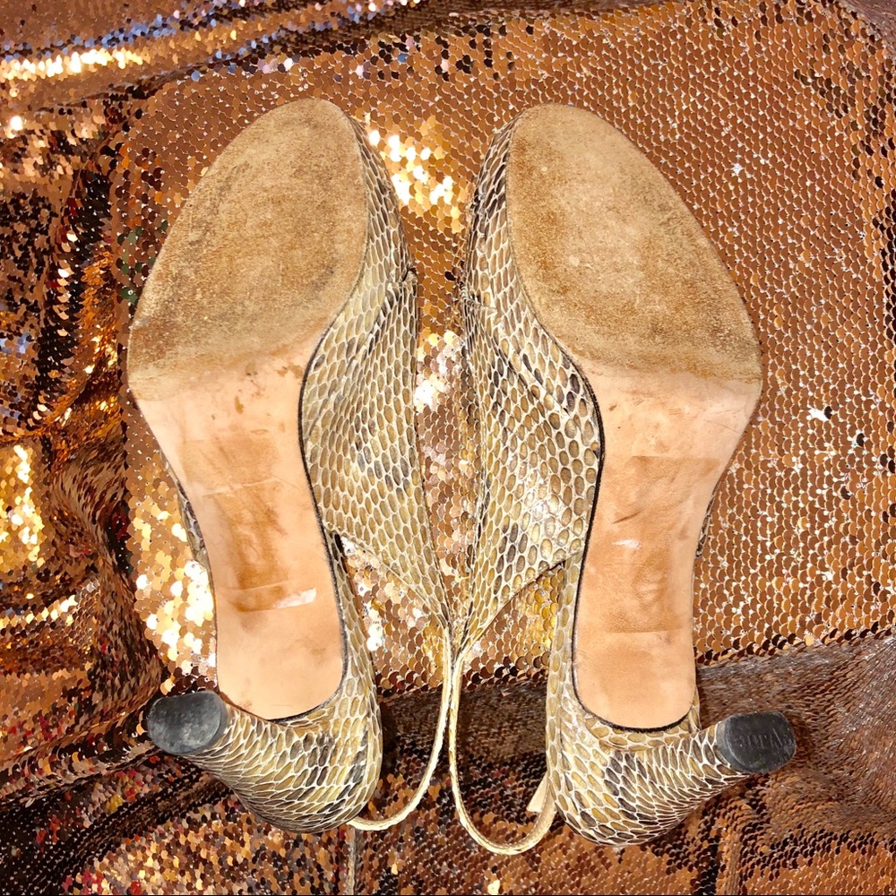 Gorgeous Stuart Weitzman Python Peep Toe Heels - image 7